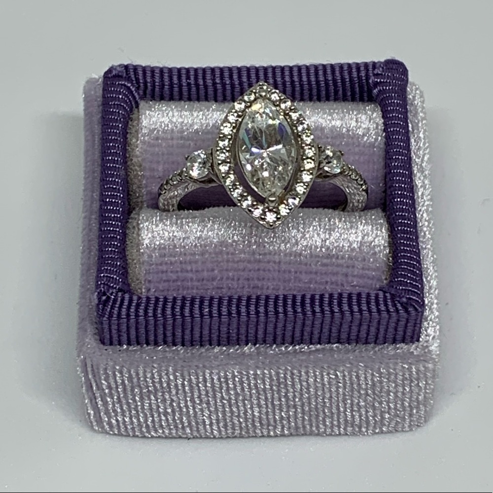 Diamonique cubic zirconia & sterling silver ring.